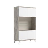 vitrin uveges talalo barszekreny uvegpolc modern minimal beton szurke fenyes feher lakkfeher nappali haloszoba butor formavivendi lakberendezes.jpg